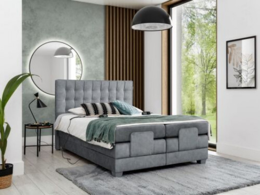 Nowoczesne Łóżko Szare Podwójne łóżko 160x200cm Sypialnia Design Modern Furnishings