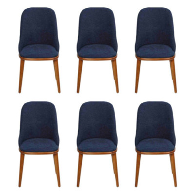Luksusowa jadalnia Blue 6x Krzesła Drewno Meble Krzesła Stylowe designerskie meble