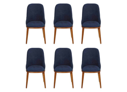 Luksusowa jadalnia Blue 6x Krzesła Drewno Meble Krzesła Stylowe designerskie meble