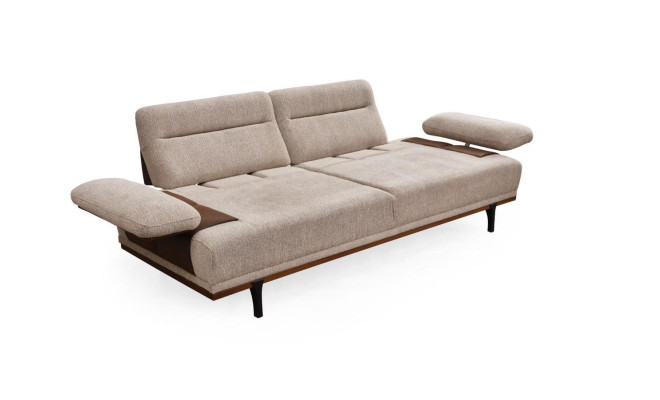 Zestaw sofowy Sofa materiałowa trzyosobowa Fotel Couch beżowa 2-częściowa sofa tapicerowana