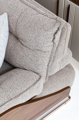 Sofa trzyosobowa 3 miejsce do siedzenia kanapa tapicerowana sofa materiałowa beżowa nowoczesna