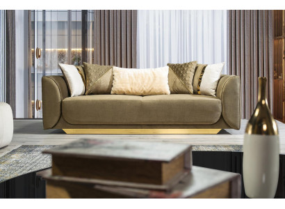 Designerska sofa 3-miejsce siedzące zielona tkanina sofa sofa tapicerka sofy tekstylia kanapa