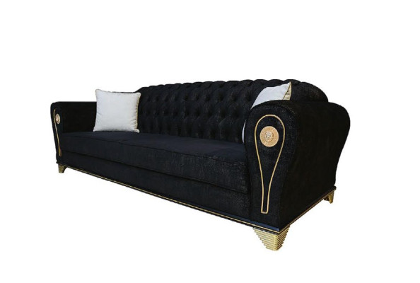 Luksusowy Zestaw Sofowy Chesterfield 3+3+1 Sofa Podkładka Meble Obcios
