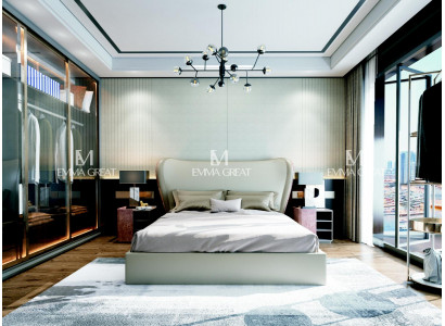 Łóżko Podkładka Design Luksusowe podwójne łóżko Małżeństwo Sleep Pokój Skóra Hotel Łóżko