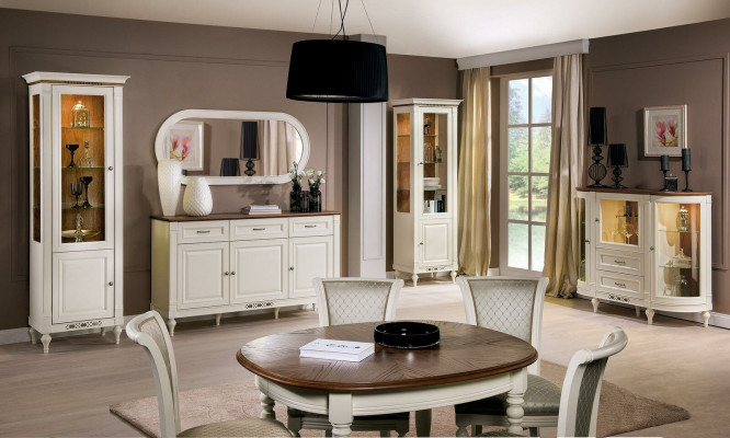 Klasyczna Szafki Szafa meblościanka 4 drzwiowa Drewno Meble Sypialnia