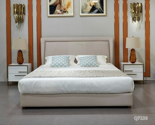 Łóżko łóżko Drewno Skóra Podkładka Marriage Design Skóra Hotel Boxspring Meble 180x200