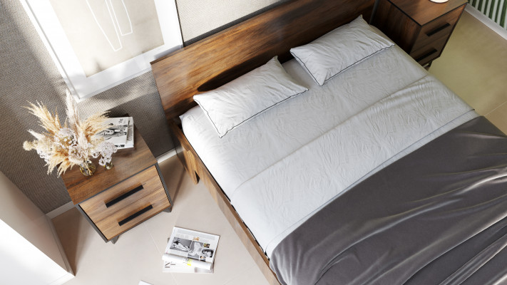 Luksusowe łóżko Podwójne łóżko 160x200 cm Modern Style Design Hotel Meble Włochy Meble