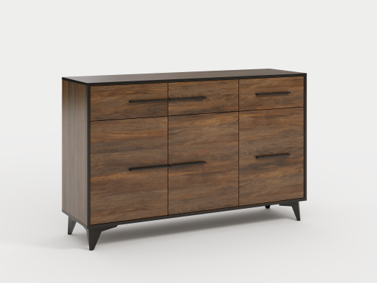 Komoda Kredens Designer Komody Szafa Design Drewno Półka Brązowa
