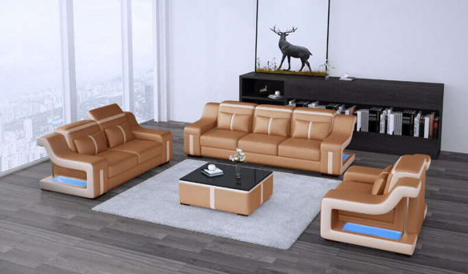 Zestaw sofowy Kanapa Podkładka Sofa Zestaw 3+2 Skóra Kanapy Sofy Kompletne