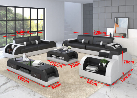 Zestaw sofowy 32 miejsce do siedzenia Zestaw Sofa Podkładka Kanapa Skóra Podkładka Ustawić Grupa