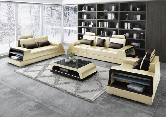 Zestaw sofowy 3+1 miejsce do siedzenia Zestaw Design Sofy Podkładka Kanapy Relaks Modern
