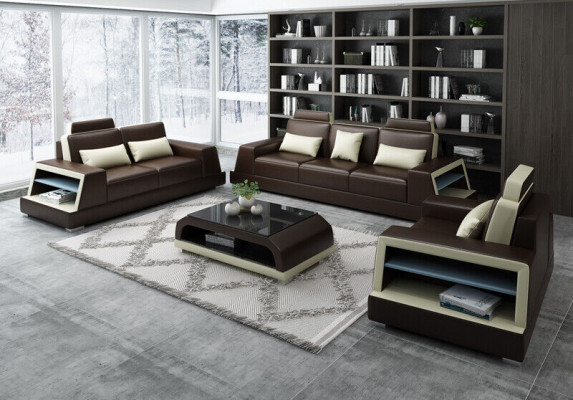 Zestaw sofowy 3+1 miejsce do siedzenia Zestaw Design Sofy Podkładka Kanapy Relaks Modern