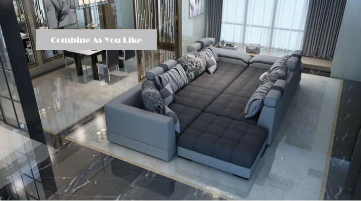 Żywy krajobraz Narożnikowa kanapa UForm Sofa Couch Skóra Design Couch Włókienniczy