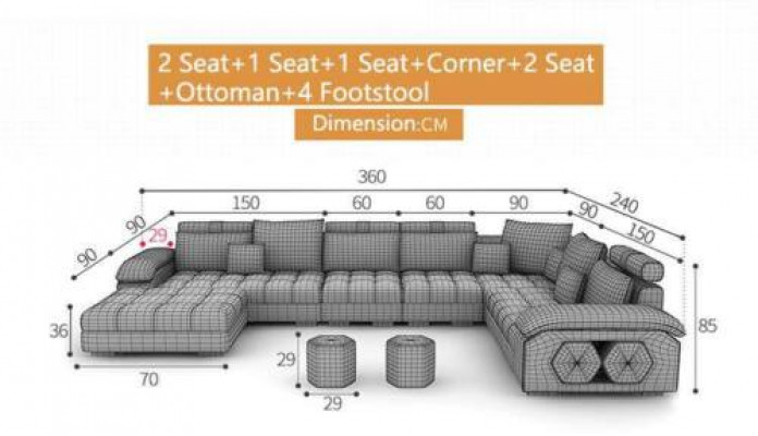 Żywy krajobraz Narożnikowa kanapa UForm Sofa Couch Skóra Design Couch Włókienniczy