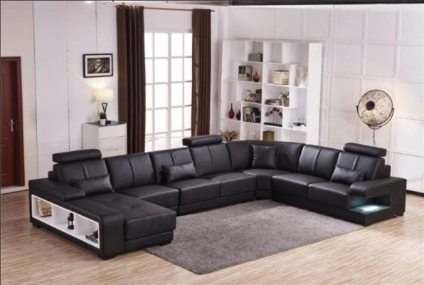XXL BIG Żywy krajobraz U Form Narożnikowa kanapa Sofa Kanapa Podkładka Deko Ustawić