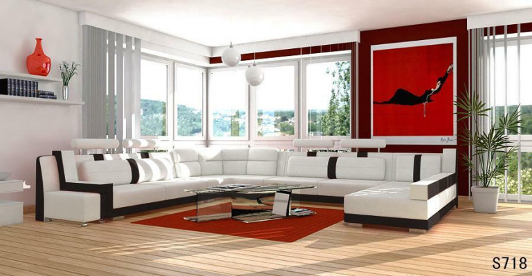 Ustawić U Shape Sofa Couch Podkładka Ustawić Żywy krajobraz Design