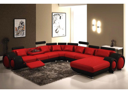 Skórzana sofa Kanapa Podkładka Siedziba Ustawić Kanapy Żywy krajobraz BIG XXL