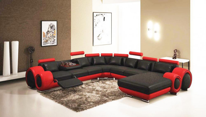 Skórzana sofa Kanapa Podkładka Siedziba Ustawić Kanapy Żywy krajobraz BIG XXL
