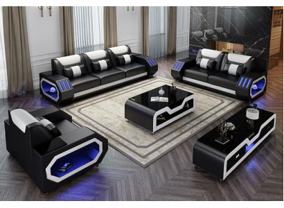 Zestaw sofowy Zestaw 3+2+1 miejsce do siedzenia stolik kawowy Kredens Ustawić Design Modern