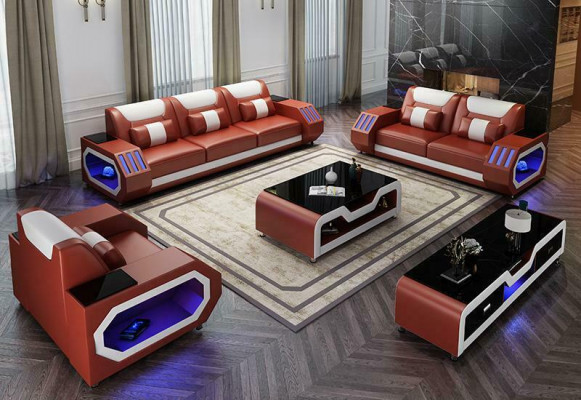 Zestaw sofowy Zestaw 3+2+1 miejsce do siedzenia stolik kawowy Kredens Ustawić Design Modern
