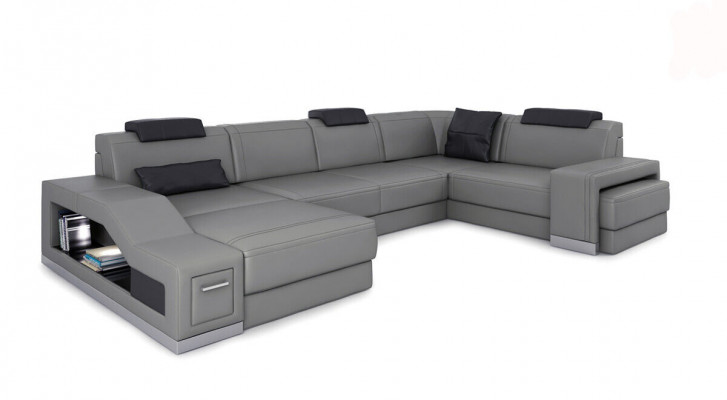 Żywy krajobraz Narożnikowa kanapa Kształt U Narożnik Sofa z podświetleniem LED