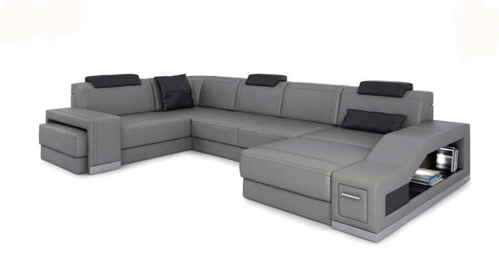 Żywy krajobraz Narożnikowa kanapa Kształt U Narożnik Sofa z podświetleniem LED