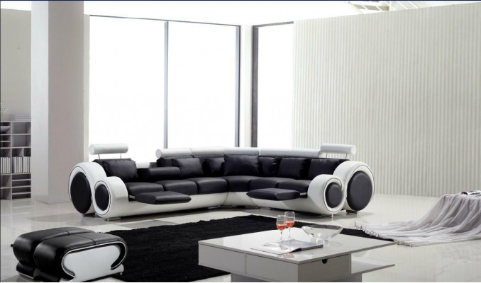Designerska Sofa Ustaw Żywy krajobraz Couch Narożnikowa kanapa Skóra Włókienniczy Podkładka