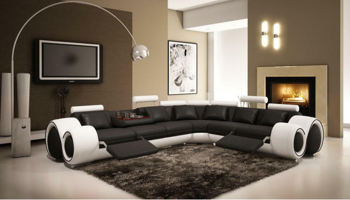 Designerska Sofa Ustaw Żywy krajobraz Couch Narożnikowa kanapa Skóra Włókienniczy Podkładka