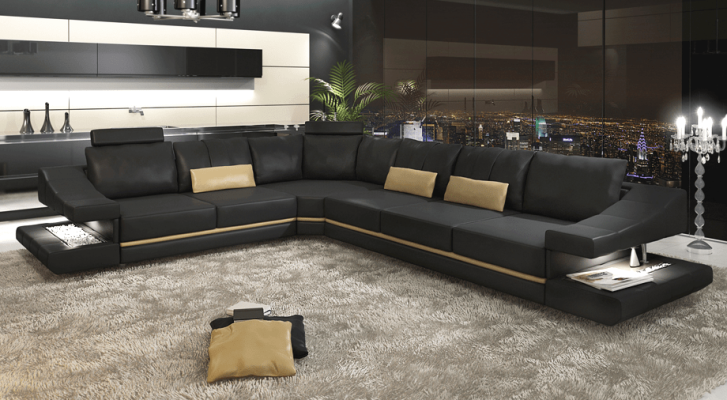 Skórzana sofa Narożnikowa kanapa Kanapa Designer Podkładka Zestaw narożny Sofa Kanapy Sofy