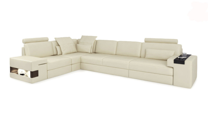 Skórzana Sofa Sofa Nowoczesna Podkładka Skóra Design Narożnikowa kanapa Kanapa Włókienniczy