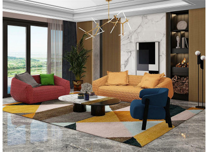 Luksusowa Sofa Włókiennicza Design Couch Zestaw sofowy 3+1+1 miejsce do siedzenia Ustawić salon Nowość