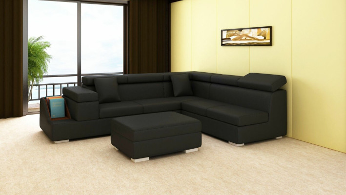 Narożnikowa kanapa Sofa w kształcie litery L podkładka sofy Żywy krajobraz skórzana sofa Stołek