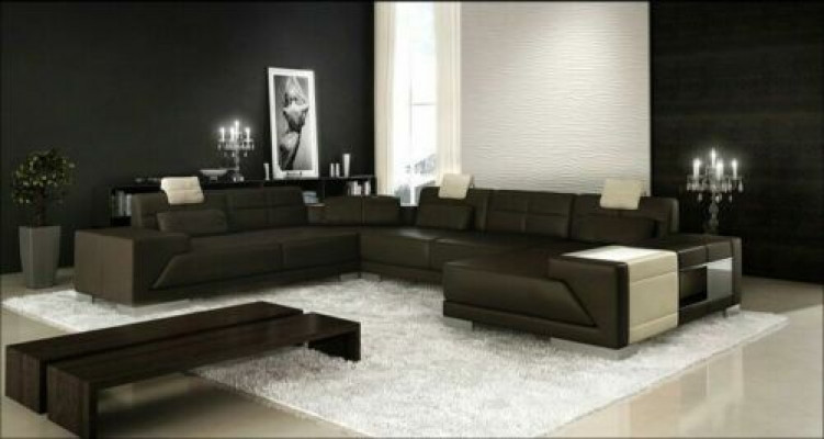 XXL BIG Żywy krajobraz U Form Narożnikowa kanapa Sofa Couch Podkładka Ustawić