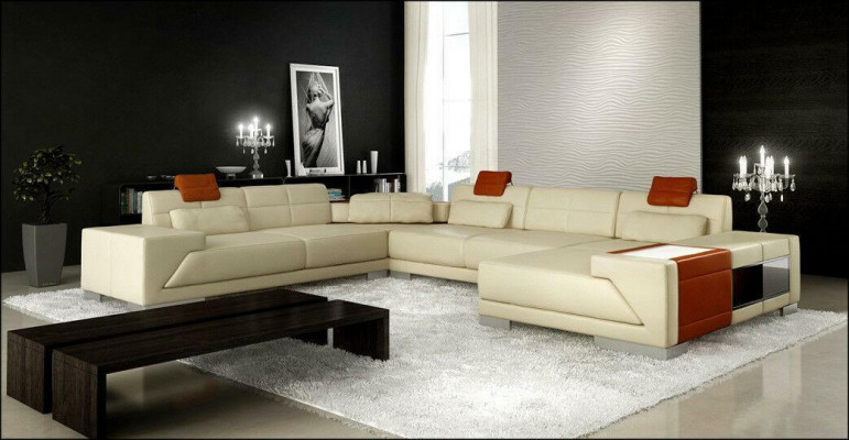 XXL BIG Żywy krajobraz U Form Narożnikowa kanapa Sofa Couch Podkładka Ustawić