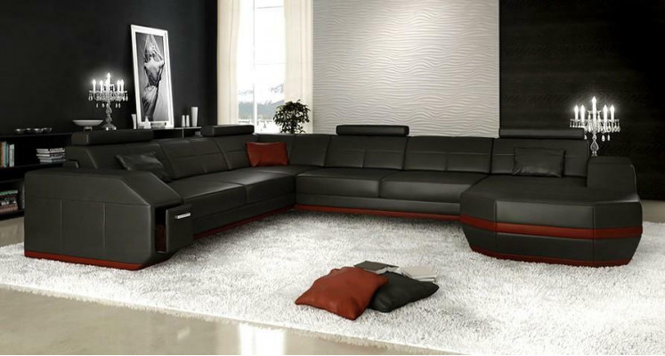 Narożnikowa kanapa skórzana kanapa duża xxl w kształcie litery U Żywy krajobraz sofa dekoracja kanapy Ustawić