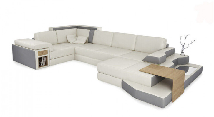 Design Sofa U Shape Skóra Żywy krajobraz Couch Podkładka Siedziba Narożnikowa kanapa