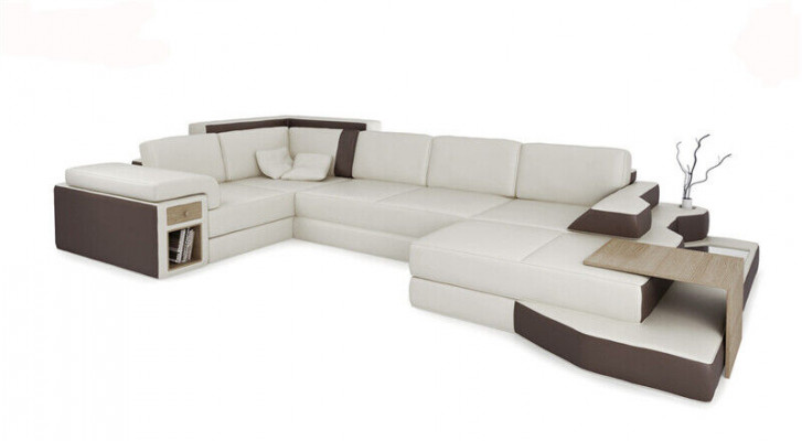 Design Sofa U Shape Skóra Żywy krajobraz Couch Podkładka Siedziba Narożnikowa kanapa