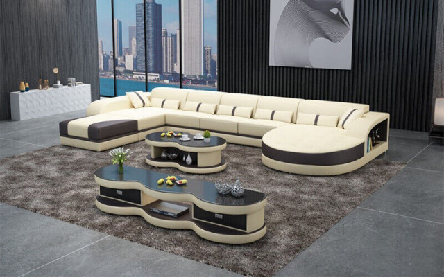 Sofy U Shape Sofa Couch Podkładka Żywy krajobraz Ustawić Design Narożnikowa kanapa