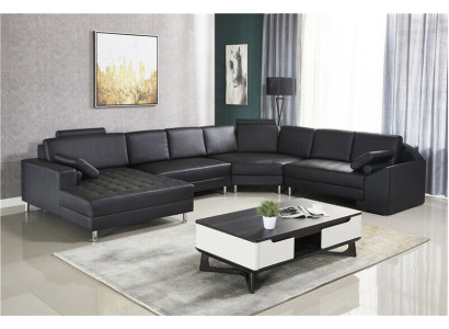 Narożnikowa kanapa Sofa w kształcie litery U Podkładka Narożnikowa kanapa Żywy krajobraz skórzana sofa
