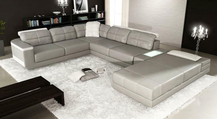 Sofa skórzana na wymiar Narożnikowa kanapa Podkładka Siedziba Ustawić Żywy krajobraz