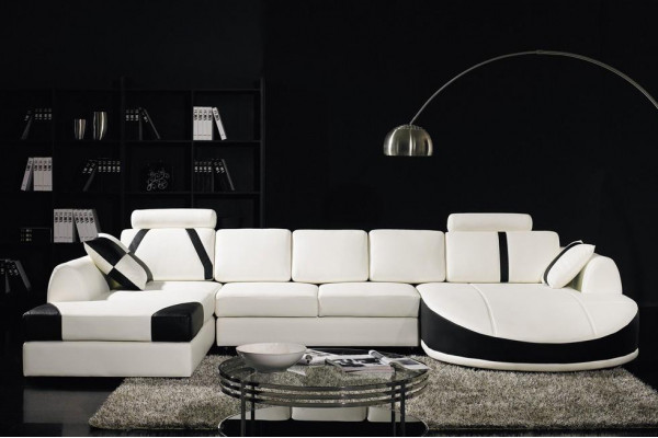 Narożna kanapa skórzana Podkładka Żywy krajobraz Sofa Zestaw narożny w kształcie litery U