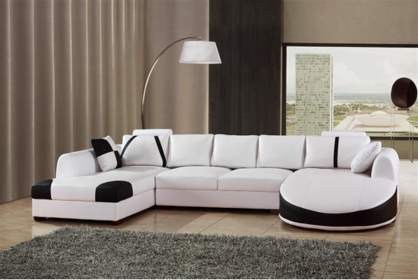 Narożna kanapa skórzana Podkładka Żywy krajobraz Sofa Zestaw narożny w kształcie litery U