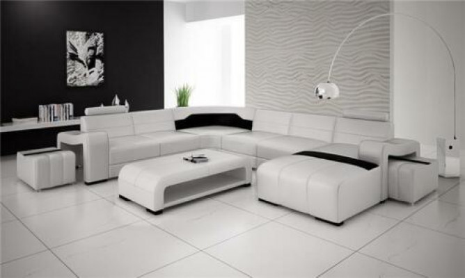 Żywy krajobraz Couch Podkładka Siedziba Ustawić Narożnikowa kanapa Big Couches + 2 Stołek