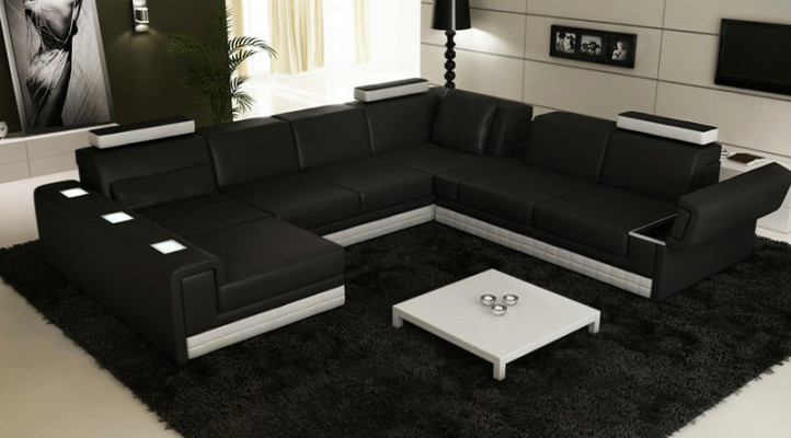 Skórzana sofa Kanapa Zestaw sofowy Narożnikowa kanapa Narożnik Ustawić Design Nowoczesna Sofa