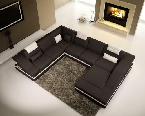 Narożna kanapa skórzana Podkładka Sofa Żywy krajobraz Couch Zestaw narożny w kształcie litery U