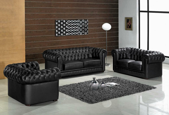 Zestaw sofowy Chesterfield Meble Sofa miejsce do siedzenia Zestaw Sofa Podkładka Kanapa Skóra