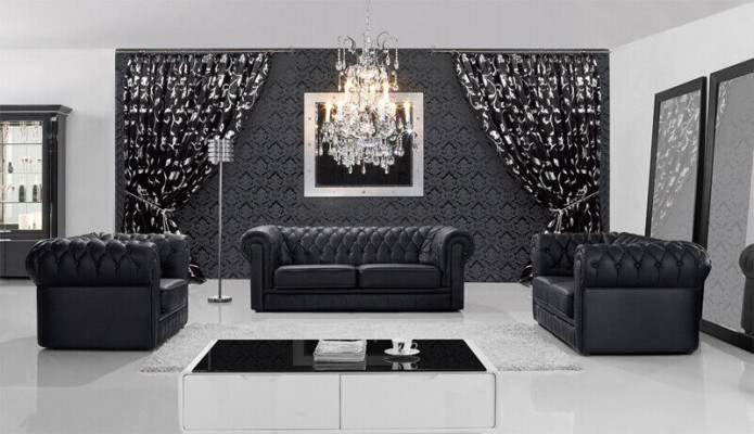 Zestaw sofowy Chesterfield Meble Sofa miejsce do siedzenia Zestaw Sofa Podkładka Kanapa Skóra