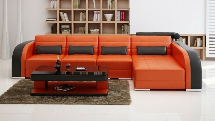 Nowoczesny zestaw sof narożny L Shape Podkładka Siedziba Narożnik Couch + Sofy Fotel
