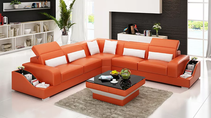 Sofa Skórzana Kanapy Projekt Salon Tanie Podkładka Meble Zestaw Sofa Nowość