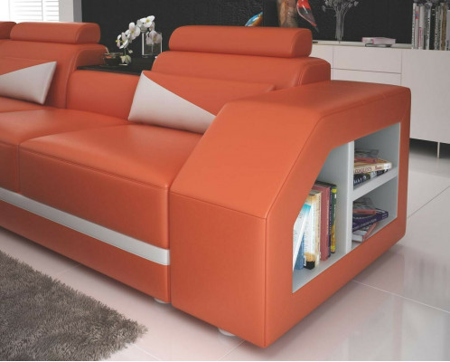 Sofa skórzana Żywy krajobraz Narożnikowa kanapa w kształcie litery L z Fotel Set Ustawić Modern